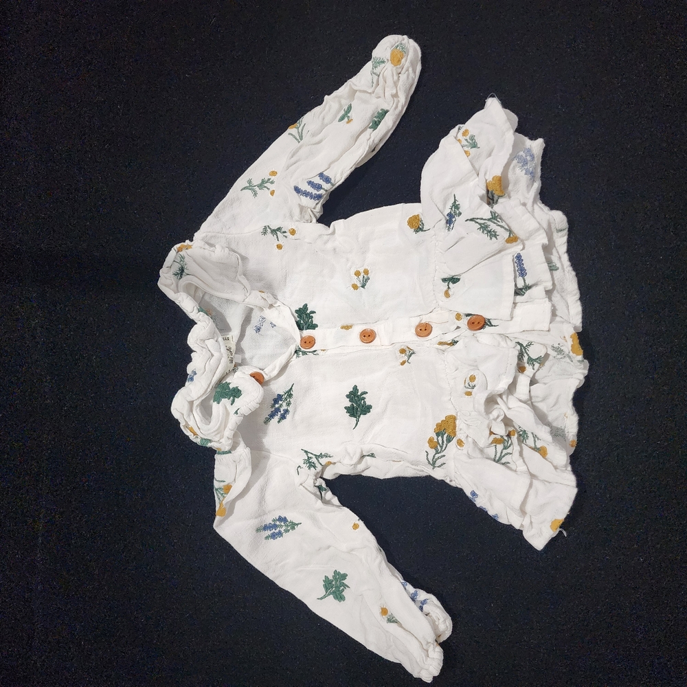 Floral Button-Up Baby Romper